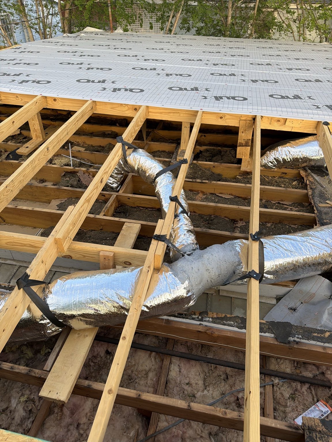 Ductwork installation through framing